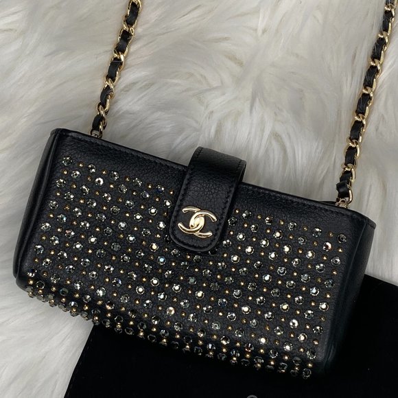 Chanel Rhinestone Embellished Chain Wallet Crossbody Bag - Picture 2 of 11